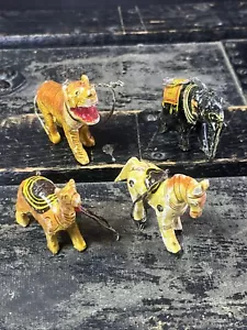 Juego de 4 adornos de arte popular mini circo Neiman Marcus pintados a mano de colección - Imagen 1 de 13