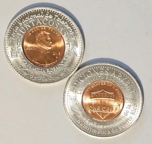 VILLALBA AntiqueShow PONCE News PUERTO RICO Encased Cent Lucky Penny Ficha token - Bild 1 von 3