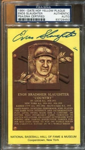 1964 - Date HOF Yellow Plaque Enos "Country" Slaughter Signed PSA/DNA - Picture 1 of 2