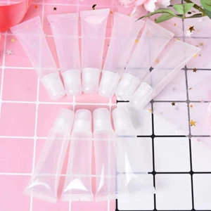 10pcs New Refillable Empty Cosmetic Tube Lip Gloss Balm Clear Cosmetic Container - Picture 1 of 13