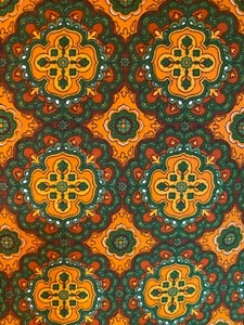 Vintage 1960s 1970s Cotton Fabric - Picture 1 of 4