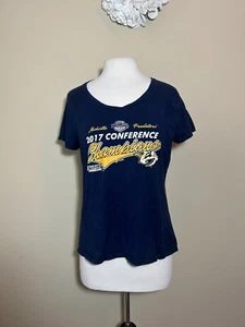 Nashville Predators NHL Women's large Graphic T-Shirt Conference Champions 2017 - Picture 1 of 7