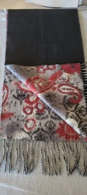 Bufanda ENZO MONTOVANI Paisley Roja 100% Cachemira - 62 X 12 EXC Foto 1 de 4