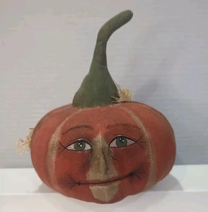 Pumpkin Punkin Head Doll FabricHalliween Folk Art Gathered Traditions Spencer - Picture 1 of 8