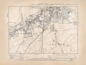 Bedford (S), Kempston, Elstow, old map Bedfordshire 1938: 16NE antiqued - Picture 1 of 1