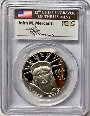 1999-W $100 1oz Platinum American Eagle PCGS PR-70 DCAM Mercanti - Image 1 of 4
