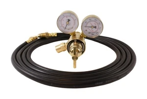 Industrial Argon Regulator/Flowmeter Gauges for MIG & TIG Welders + 5 Feet Hose - Picture 1 of 7