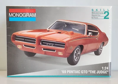 1994 Monogram '69 Pontiac GTO Judge 1/24 Scale Plastic Model Kit 2443 New Sealed - Image 1 of 4