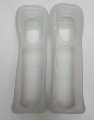 2 Nintendo Wii Remote Controller Silicone Gel Case Covers Clear (2x) - Image 1 of 2