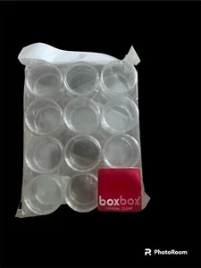 12Pcs Mini Clear Bead Containers Round Jewelry Storage Plastic/acrylic - Picture 1 of 5
