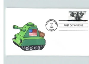 Hand Painted Korea War Veterans, First Day of Issue # 1 of 1 made, 2003 - Picture 1 of 1
