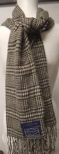 Monsieur Givenchy Acrylic Plaid Fringe Winter Scarf Italy Purple label 12"x 60" - Picture 1 of 5