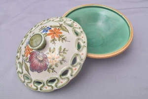 Signed 4652 BERTINO Royal Zuid Holland GOUDA A. Bowl with Lid Art Pottery Mint - Picture 1 of 7