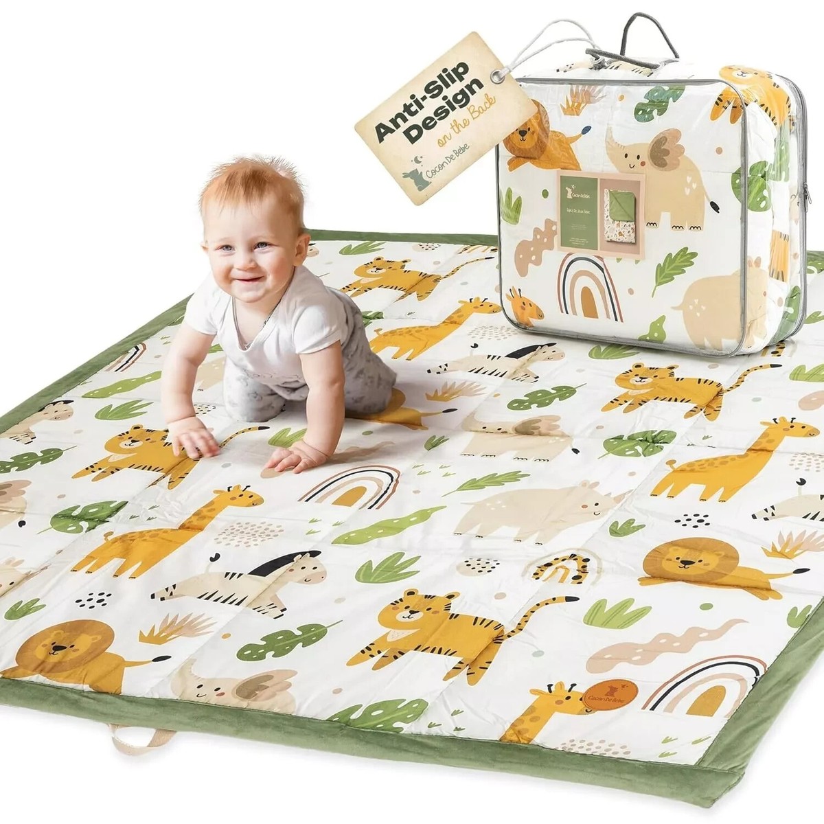 Foam Padded Play Mat UANLAUO Foldable Baby Play Mat, Extra Large