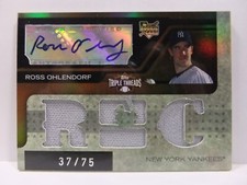 Ross Ohlendorf 2008 Triple Threads #d 37/75 Rookie Auto Jersey New York Yankees