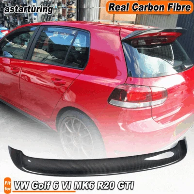 Alerón techo trasero carbono real para Volkswagen Golf 6 VI MK6 R20 GTI 10-13   Foto 1 de 4