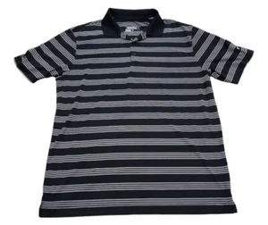 Nike Mens Shirt Size Large Golf Dri Fit Tour Performance Black White Stripes - Picture 1 of 5
