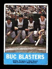 1963 TOPPS #18 BUC BLASTERS BURGESS, STUART, ROBERTO CLEMENTE, SKINNER LOW GRADE