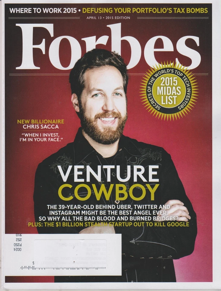 Forbes April 13, 2015 Chris Sacca Venture Cowboy, 2015 Midas List (Magazine:  Bu — 第 1/1 张图片