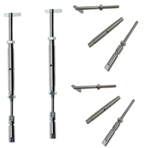 Marine Stainless Steel Swageless & Drop Pin Turnbuckle For 1/8" Cable Wire 4 Pcs - Picture 1 of 9