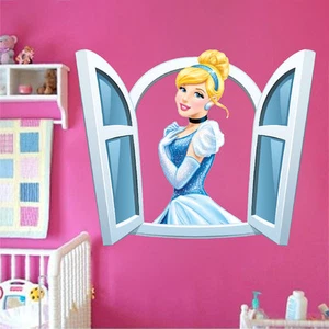 Princess Wall Decal Disney Princesses Fairy Tale Girls Bedroom Wall Mural, n96 - Picture 1 of 4
