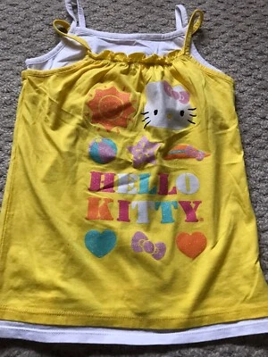 Hello Kitty BY Sanrio Girls White-Yellow Graphic tank  size  S 6/6X - Image 1 of 4