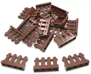 Lego New 20 Reddish Brown Fences 1 x 4 x 2 Paled Picket Parts - Picture 1 of 1