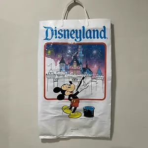Vintage 1994 Disneyland PLASTIC SHOPPING BAG Mickey Mouse Painting Castle - Picture 1 of 4