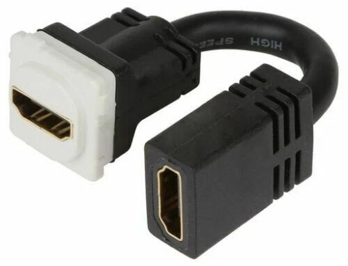 4K 60Hz HDMI Dongle Socket Wall Mount Plate Keystone Insert Suits Clipsal White - image 1 of 1