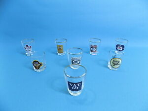 Vintage Vodka Shot Glasses x 8 + Romanoff Vodka Jug