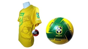 Brazil Soccer Official Soccer Ball, Training Jersey Combo-33 Large - Picture 1 of 1
