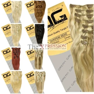 Dream Girl 100 % Echthaar Europäische Clip in Vollkopf Haarverlängerung 14''-20'' - Bild 1 von 47