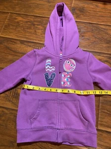 Girl’s 4t Hoodie Full Zip Sweatshirt  - Picture 1 of 5