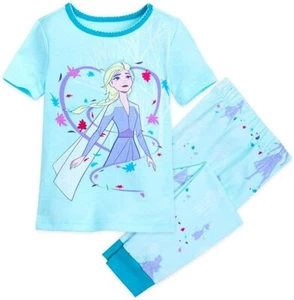 Disney Store Frozen Elsa 2 PC Short Sleeve Tight Fit Pajama Set Girl Size 6 - Picture 1 of 1