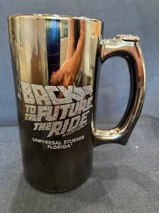 Vintage Zurück in die Zukunft Universal Studios FL Glas Becher geätzt silber metallic - Bild 1 von 5