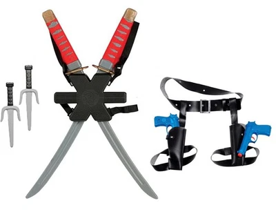 Juego Deadpool Funda Pistola Muslo y Espadas Katana Doble + Soporte Conjunto Vestido Elegante Foto 1 de 4