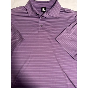 FootJoy Golf Poloshirt Herren XL lila gestreift Kurzarm - Bild 1 von 3