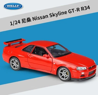 Welly 1:24 Nissan Skyline GTR R34 Model Diecast Car Vehicles New in Box - Image 1 of 4