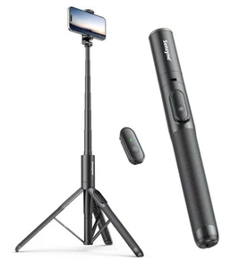 SENSYNE 60" PHONE TRIPOD SELFIE STICK WIRELESS REMOTE COMPATIBLE - BLACK - Photo 1 sur 6