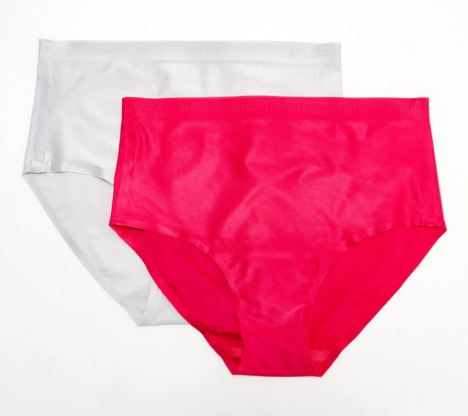 Breezies Invisible Comfort Full Brief Panty Set of 2 Magenta Pack S New - Image 1 of 1