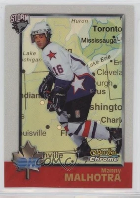 1998-99 Bowman Chrome CHL O-Pee-Chee International Refractor Manny Malhotra #10 - Image 1 of 2