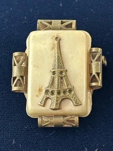 Vintage Souvenir Eiffel Tower Paris France Antique Brooch Pin Celluloid - Picture 1 of 8