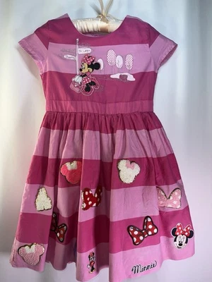 Disney Collection Big Girls 7/8 Minnie Mouse Pink Graphic & Appliqué Dress - Image 1 of 4