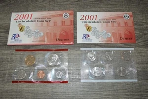 2001 US Mint Denver 10 Coin Uncirculated Set W/ Envelope (OGP) Very Nice ! - Picture 1 of 5
