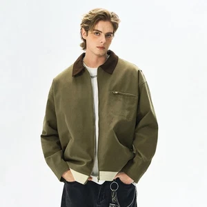 Chaqueta de Solapa Para Hombre Otoño Nuevo Estilo Retro Suelta Cercanías Abrigos Americanos Ropa de Trabajo - Imagen 1 de 15