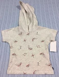 Neu mit Etikett Baby B’gosh 6-9 Monate Baby Jungen maritime Ozeanszene mit Walen Kapuzen-T-Shirt - Bild 1 von 9