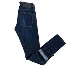 Naked & Famous Jeans 27 Blue Selvedge Denim Made In USA Button Fly Dark Wash