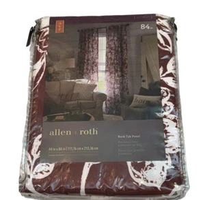 Allen + Roth Jacklyn Panel 44" x 84" Brown White Back Tab Floral Cotton - Picture 1 of 7