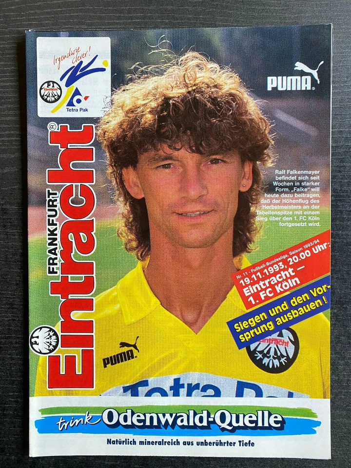 BL 93/94 Eintracht Frankfurt - 1. FC Köln, 19.11.1993 - Ralf Falkenmayer - Image 1 of 1