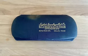 Vintage Antique Retro Metal Spectacle Eyeglasses Case Dallas Advertisement - Picture 1 of 8